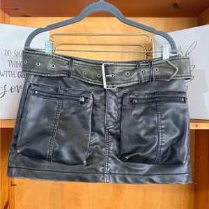 Zara Y2K Inspired Dark Brown Mini Leather Skirt Size Medium
